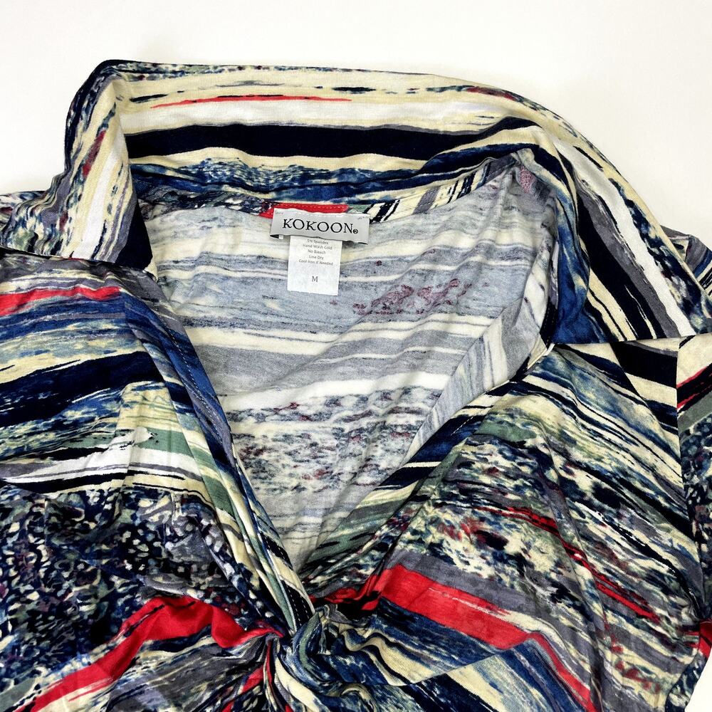 NWT Vintage Y2K KOKOON Vibrant Twist-front Top M Abstract pattern - Picture 7 of 16